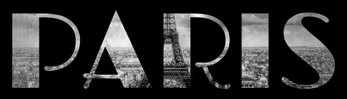 Paris Typography Poster Print - Tina Lavoie (36 x 10)