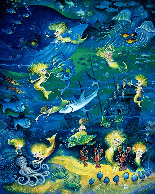 Mermaids Poster Print - Bill Bell (9 x 12)