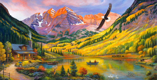 Rocky Mountain Retreat Poster Print - John Zaccheo (12 x 6)