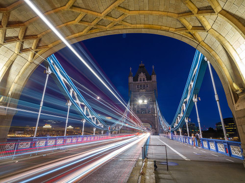 Tower Bridge strip lights Poster Print - Assaf Frank (24 x 18)