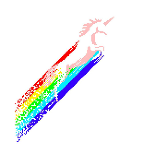 Pixel Unicorn Poster Print - Robert Farkas (12 x 13)