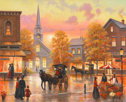 Autumnal Breeze In Pleasantville Poster Print - John Zaccheo (24 x 18)