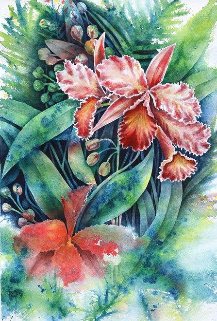 Red Orchid Poster Print - Martin Wickstrom (24 x 35)