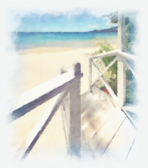 Beach Steps Poster Print - Noah Bay (21 x 24)