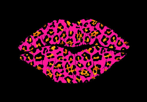 Pink Leopard Lips Poster Print - Tina Lavoie (35 x 24)