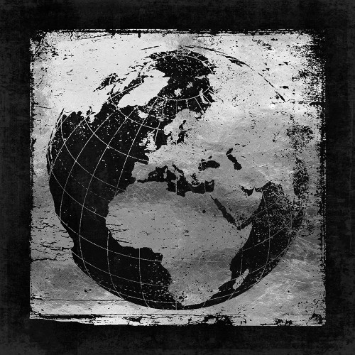 Silver Vintage earth With Grid Lines Poster Print - Tina Lavoie (24 x 24)