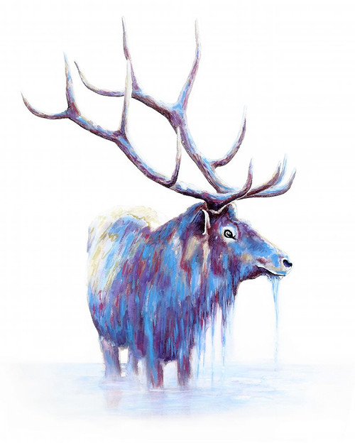 Elk in Water Poster Print - Martin Wickstrom (12 x 15)