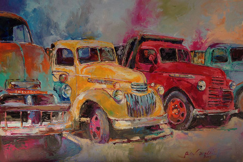 Trucks In Montrose Poster Print - Richard Wallich (19 x 12)