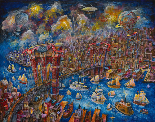 Opening Day 1873 Brooklyn Bridge Poster Print - Bill Bell (31 x 24)