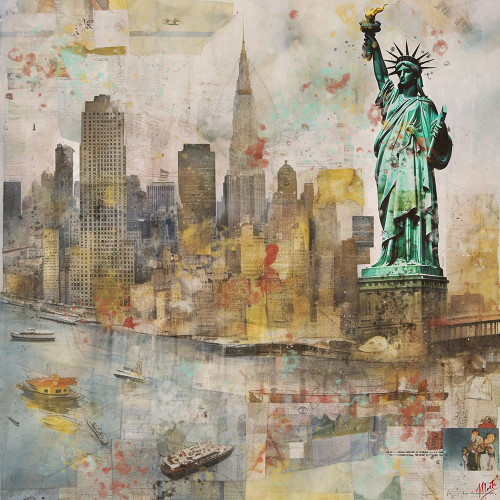 New York Collage II Poster Print - Marta Wiley (24 x 24)