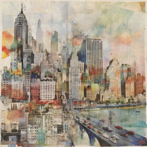 New York Collage I Poster Print - Marta Wiley (24 x 24)