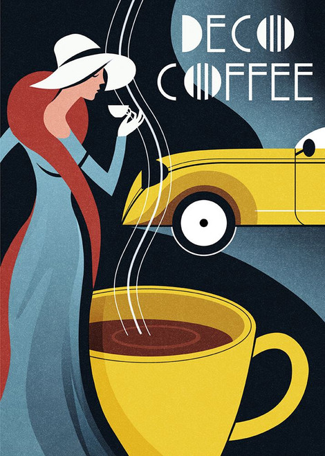 Art Deco Coffee Poster Print - Martin Wickstrom (24 x 34)