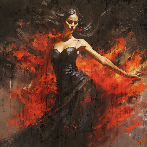 Flamenco Fire I Poster Print - Marta Wiley (10 x 10)