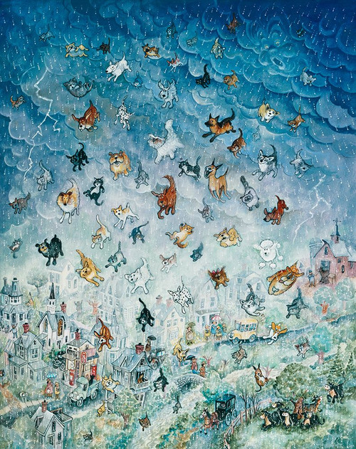 Raining Cats and Dogs Poster Print - Bill Bell (10 x 12)