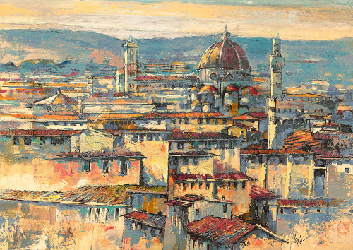 Sole su Firenze Poster Print - Luigi Florio (24 x 17)
