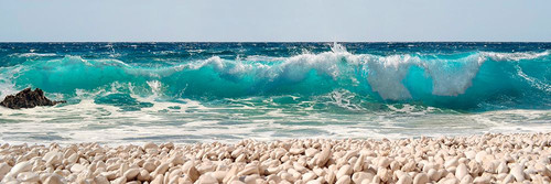 Wave on Pebbles Beach Poster Print - Images Pangea (24 x 8)