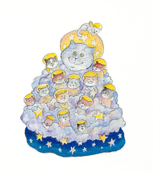 The Angel Cats Poster Print - Bill Bell (12 x 14)