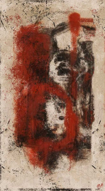 Abstract Red II Poster Print - Marta Wiley (20 x 36)