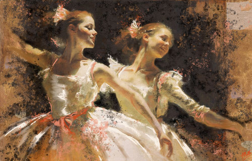 Ballerinas in oil II Poster Print - Marta Wiley (36 x 23)