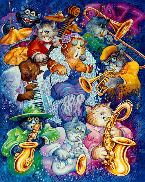 Jazz Cats Poster Print - Bill Bell (24 x 30)