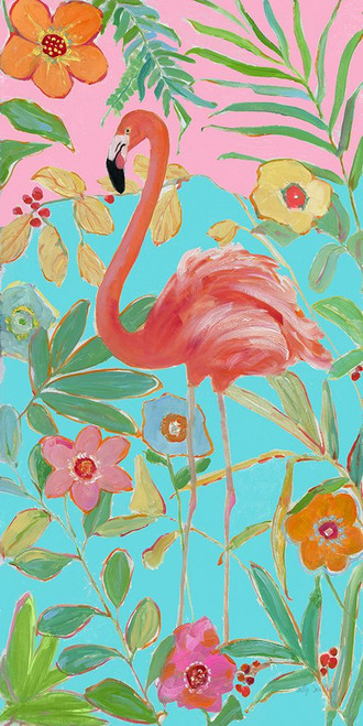 Flamingo Sunset II Poster Print - Sally Swatland (12 x 24)