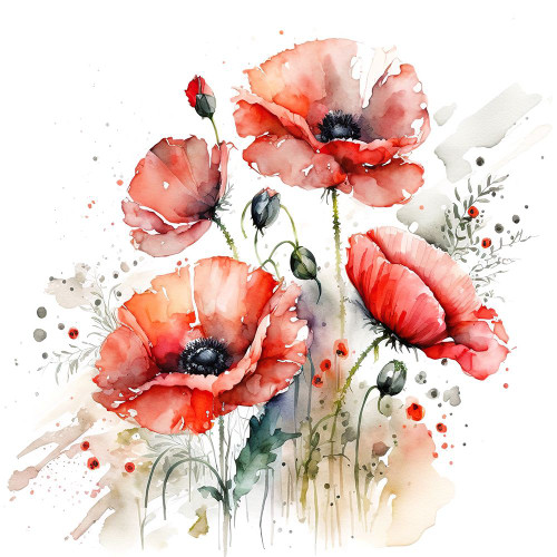 Poppy Nostalgia Poster Print - Andrea Haase (24 x 24)