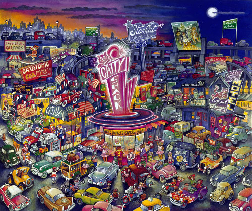 Cool Cats Poster Print - Bill Bell (14 x 12)