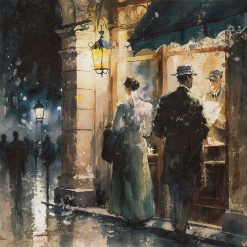 Paris Nights II Poster Print - Marta Wiley (12 x 12)