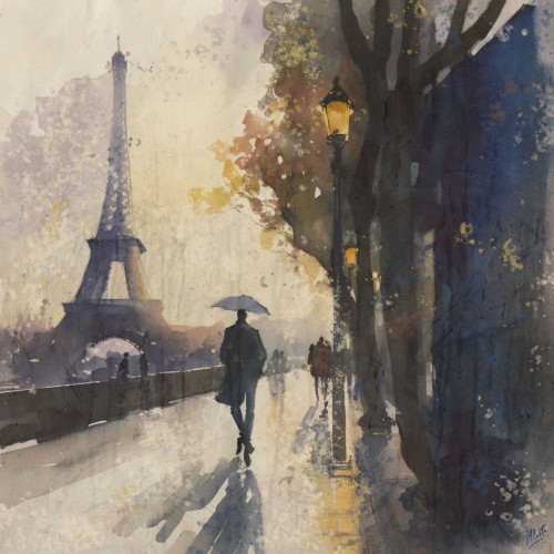 Paris Nights I Poster Print - Marta Wiley (12 x 12)