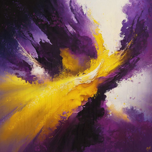 Abstract Yellow Purple Poster Print - Marta Wiley (24 x 24)