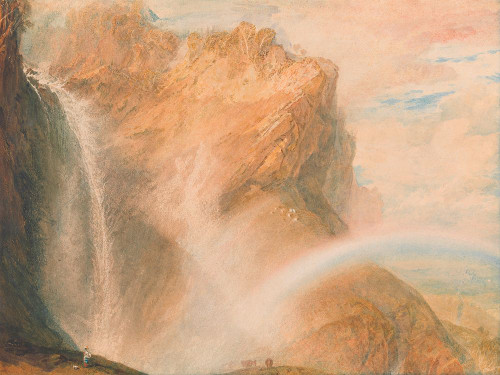 Upper Fall of the Reichenbach, Rainbow Poster Print - William Turner (24 x 18)