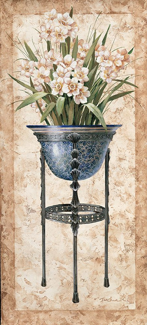 Floral Pedestal II Poster Print - Unknown (10 x 24)