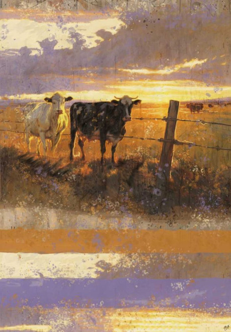 Abstract Golden Cow II Poster Print - Marta Wiley (12 x 17)
