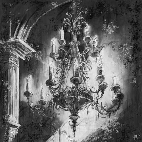 BW Chandelier II Poster Print - Marta Wiley (24 x 24)