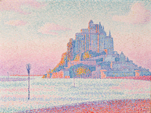Mont Saint-Michel, Setting Sun Poster Print - Paul Signac (24 x 18)
