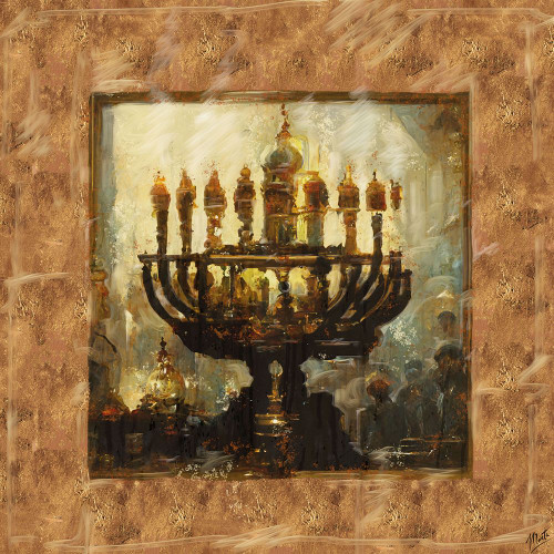 Abstract Menorah II Poster Print - Marta Wiley (10 x 10)