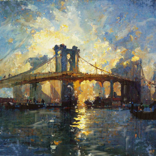Brooklyn Bridge I Poster Print - Marta Wiley (24 x 24)
