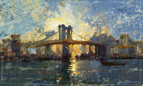 Brooklyn Bridge Horizontal I Poster Print - Marta Wiley (24 x 14)