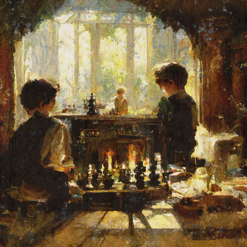 Chess players II Poster Print - Marta Wiley (24 x 24)