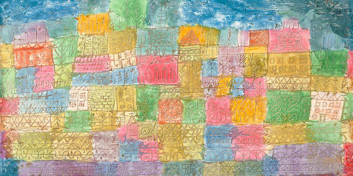 Colourful Landscape Poster Print - Paul Klee (36 x 18)