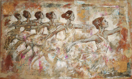 Ballerinas Golden Poster Print - Marta Wiley (36 x 21)