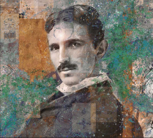 Tesla Green Poster Print - Marta Wiley (13 x 12)