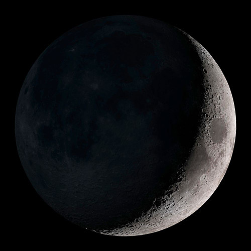 Waxing Crescent Moon Poster Print - NASA (12 x 12)