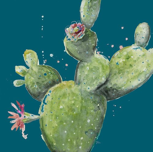 Natural Desert Cactus On Blue I Poster Print - Patricia Pinto (12 x 12)