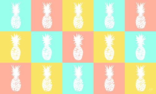 Modern Pineapple Squares Poster Print - Julie DeRice (24 x 14)