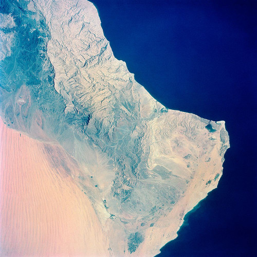 The Southeastern tip of the Arabian Peninsula from Space Poster Print - NASA (12 x 12)