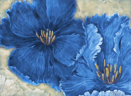 Floral Explosion - Blue Poster Print - Paul Brent (33 x 24)