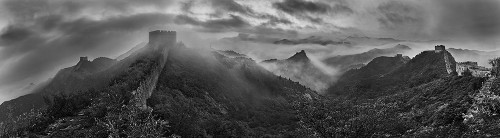 Misty Morning At Great Wall Poster Print - Yan Zhang # VARPDX298390