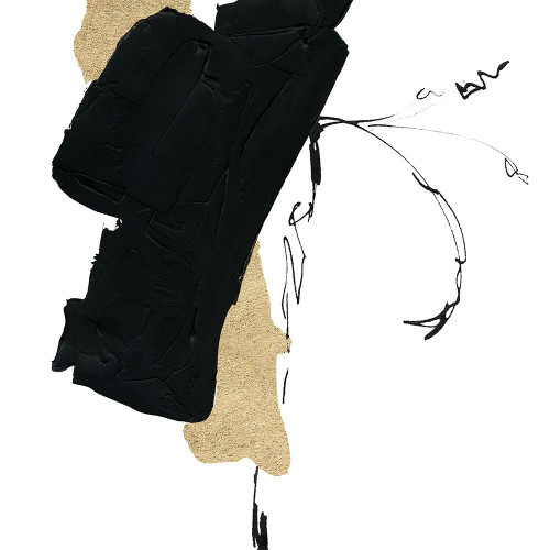 Black Gold Lines 6 Poster Print - Chris Paschke (10 x 10)