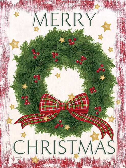 Merry Christmas Wreath Poster Print - Annie LaPoint